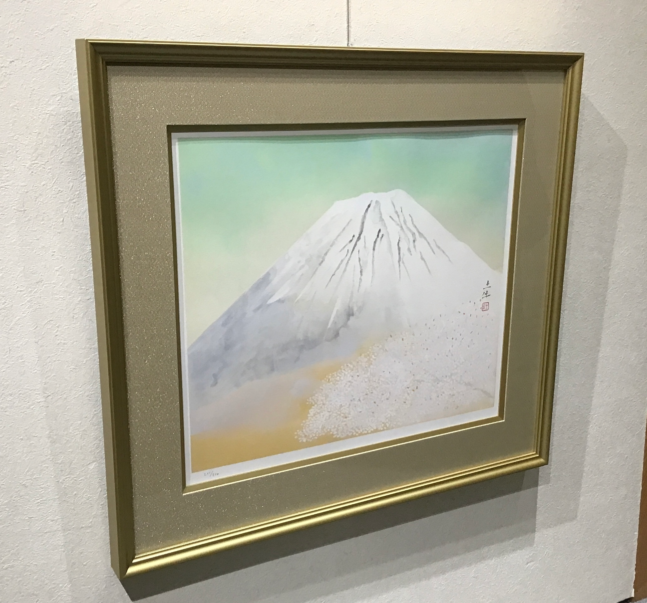 奥村土牛　大快晴の富士 250部限定リトグラフ(証明書，作家印有り)外箱付き 1467_52b15ea7bdd17437379530.jpg