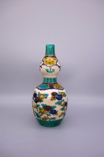 ☆古美術！ 吉田屋 花鳥紋飾大徳利 江戸時代後期 胴径 15cm 高 27cm